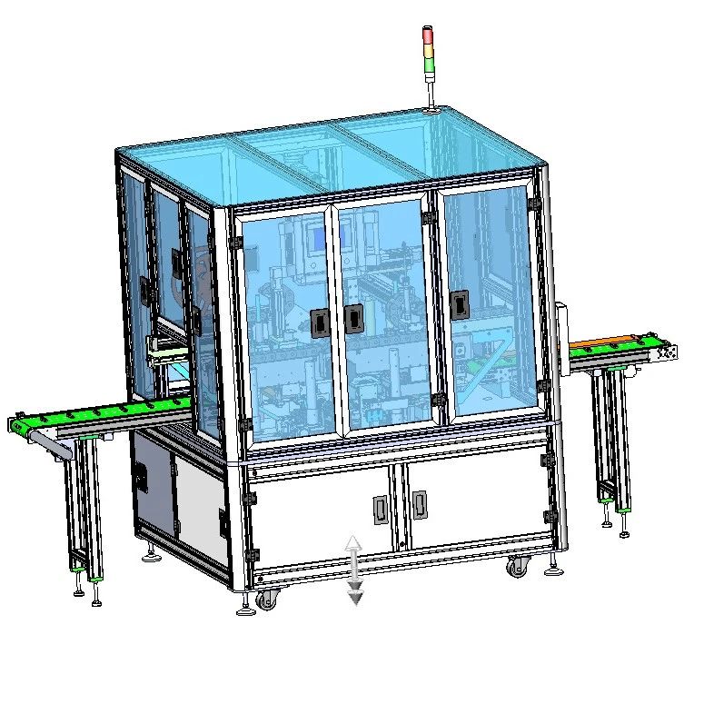 【非标数模】聚合物电池整形贴标机3D数模图纸 Solidworks设计