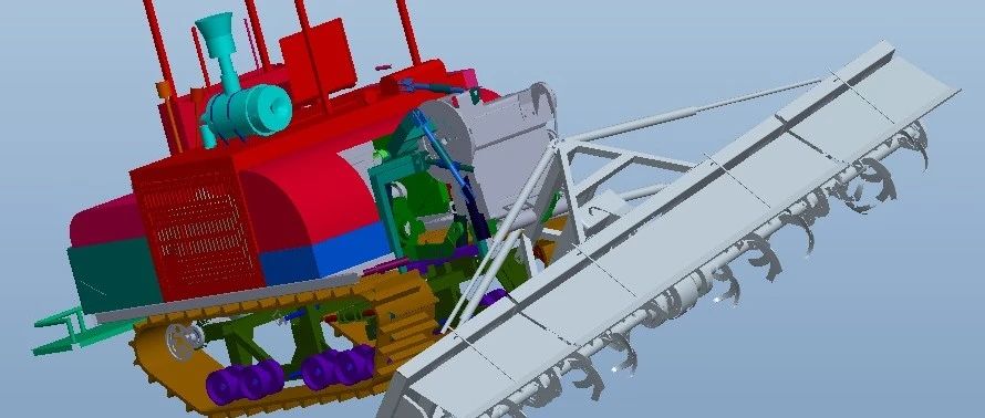 【农业机械】crawler tractor履带旋耕拖拉机3D数模图纸 STP格式