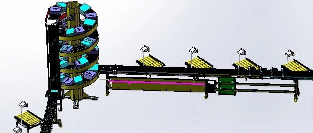 【非标数模】自动升降环形动力生产称重线3D数模图纸 Solidworks17设计
