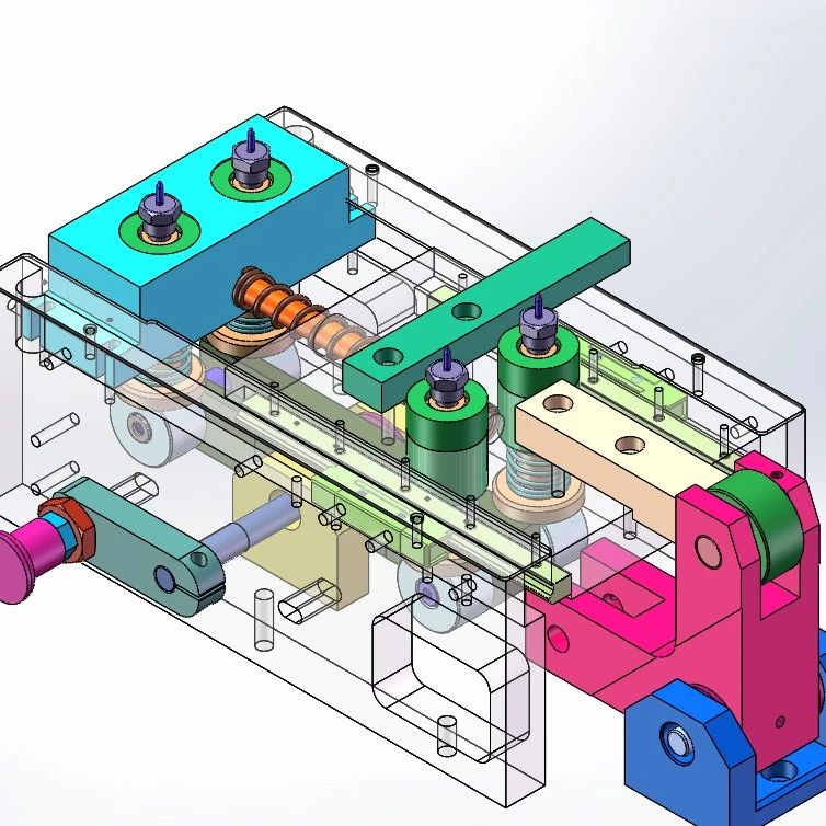 【工程机械】带定位针的机械拉料装置3D数模图纸 Solidworks18设计