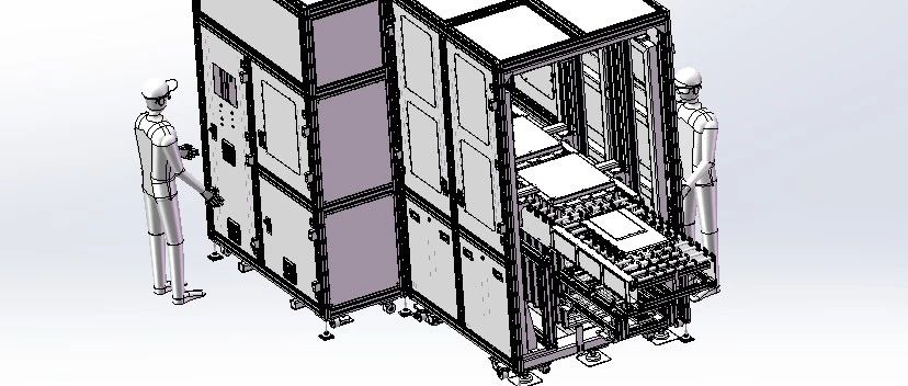 【非标数模】液晶面板BUFFER设备3D数模图纸 Solidworks18设计