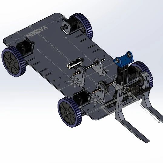 【工程机械】Forklift AGV叉车结构3D图纸 Solidworks设计