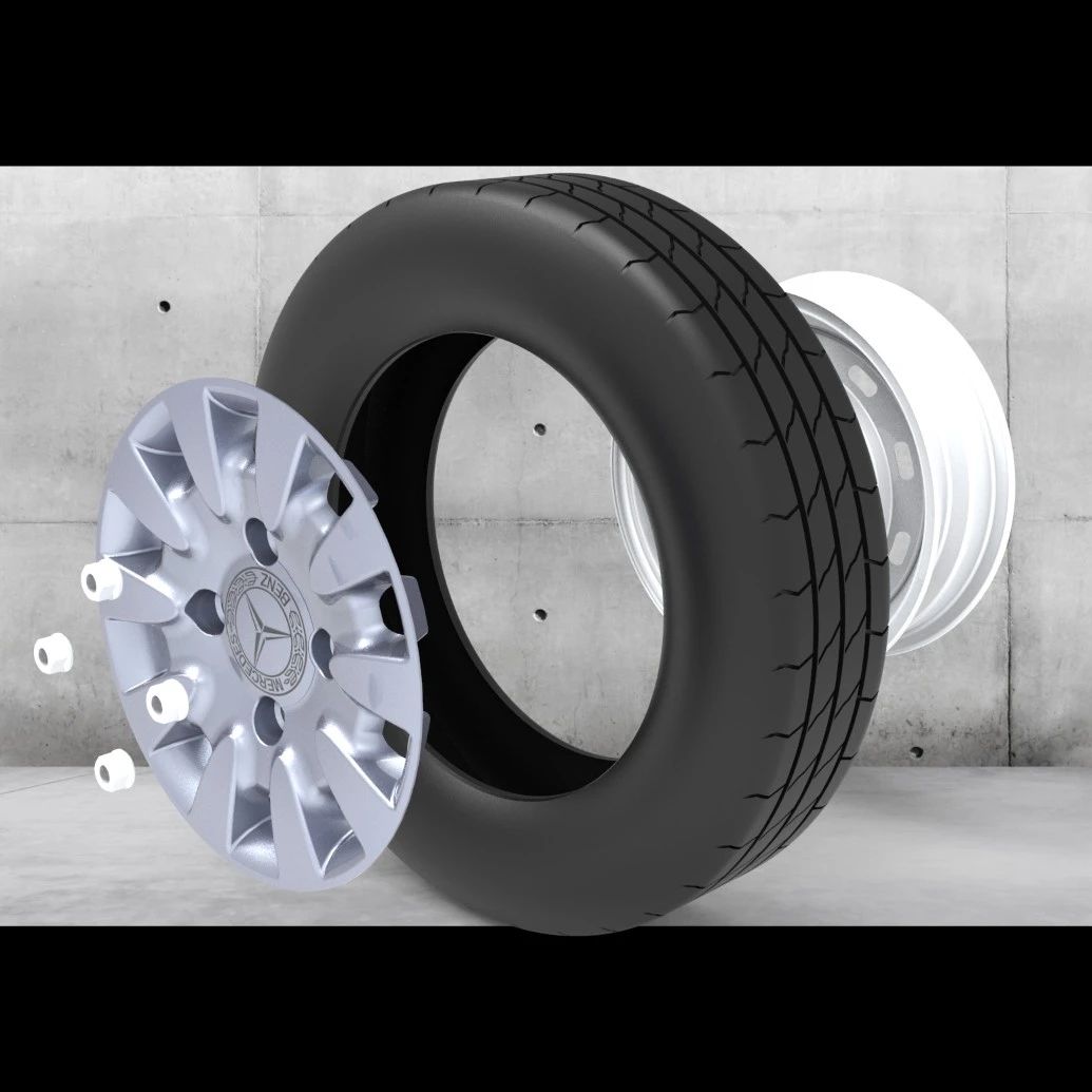【工程机械】Car Wheel Cover汽车轮胎轮毂3D数模图纸 STP格式