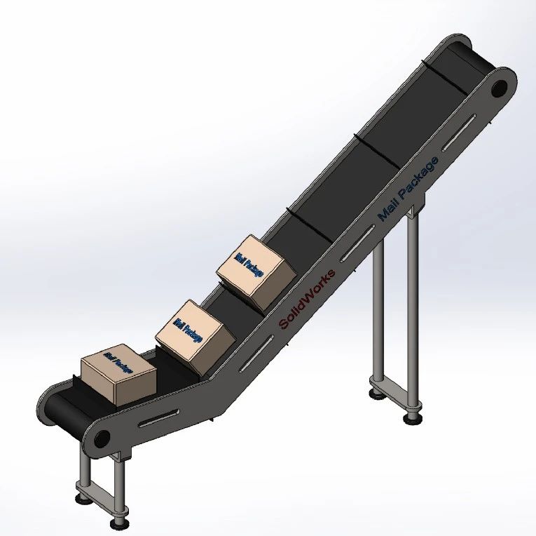 【工程机械】Conveyor Belt皮带输送机3D数模图纸 Solidworks设计