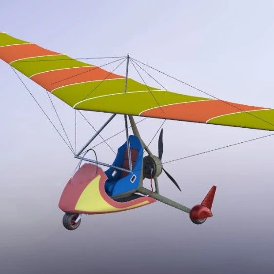 【飞行模型】ULM TRIKE单座飞行器3D数模图纸 STEP格式