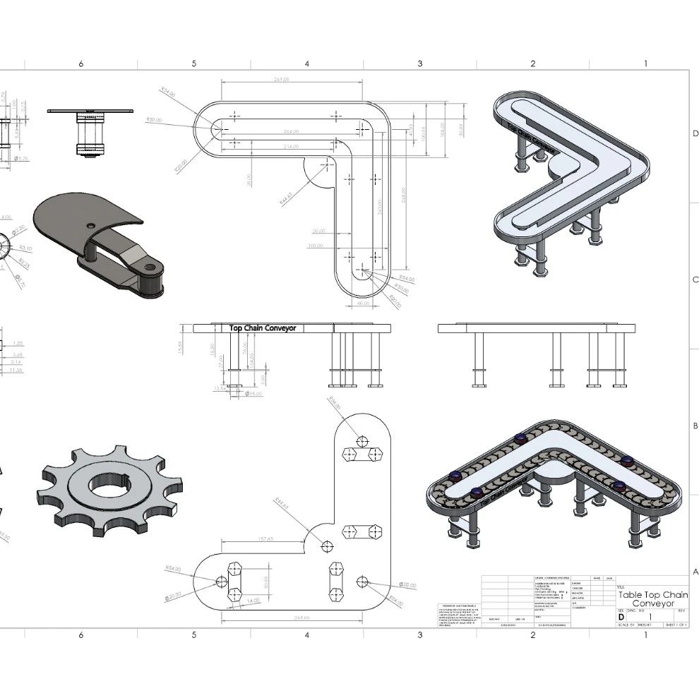 【工程机械】Top Chain Conveyor顶部链式输送机3D数模图纸 STEP格式