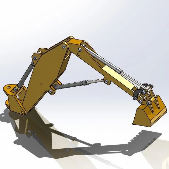 【工程机械】winch挖掘机斗臂结构3D数模图纸 Solidworks设计