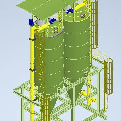 【工程机械】2-x-60t水泥筒仓结构3D图纸 STP格式