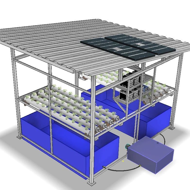 【工程机械】水产养殖太阳能供电系统3D图纸 STP格式