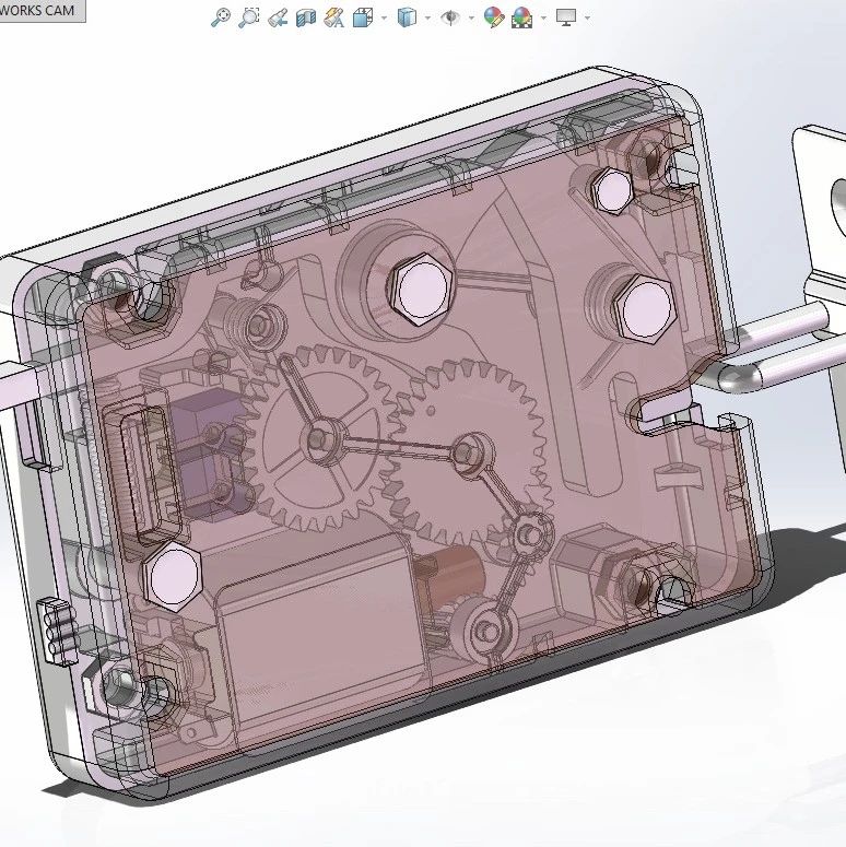 【工程机械】快递柜电机驱动锁3D数模图纸 Solidworks18设计 附x_t