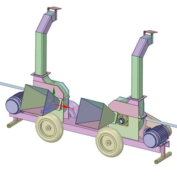【工程机械】木材削木机3D数模图纸 Solidworks17设计