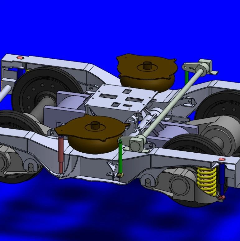 【工程机械】120km速度级B型地铁拖车转向架3D数模图纸 Solidworks14设计
