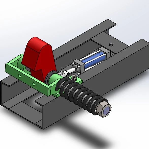 【工程机械】抱轨式阻车器3D数模图纸 Solidworks16设计