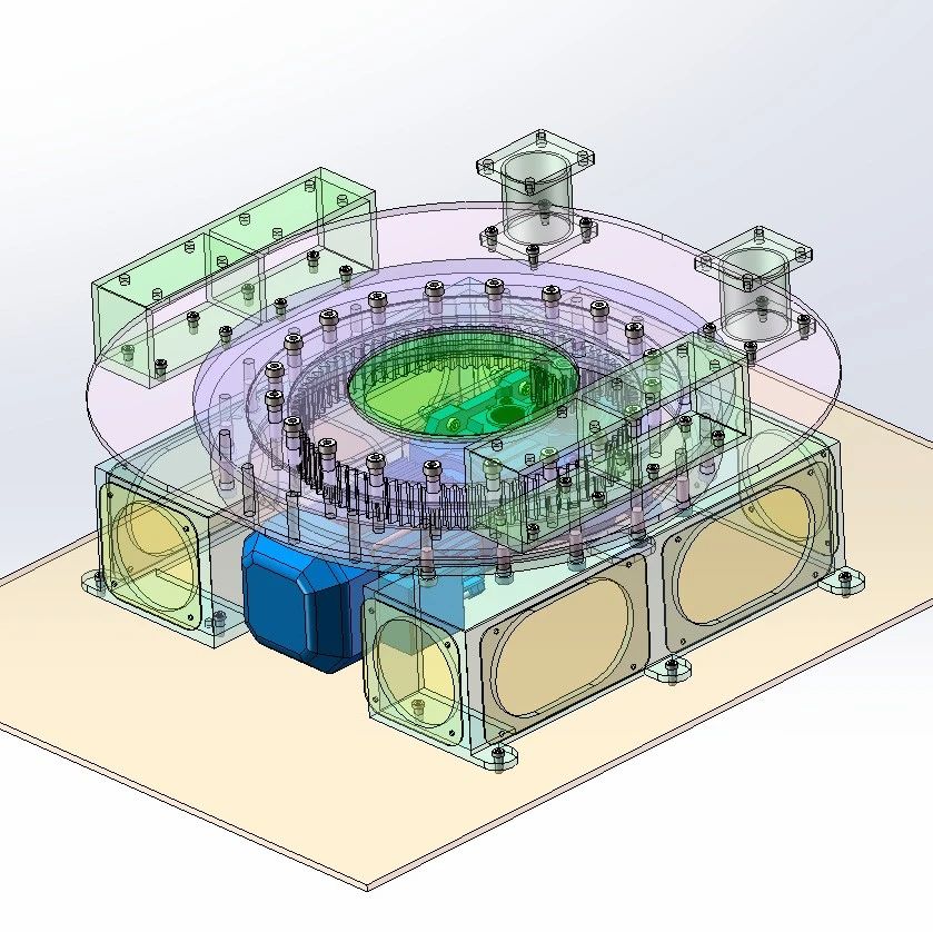 【工程机械】重载电动旋转台3D数模图纸 Solidworks16设计 附STEP
