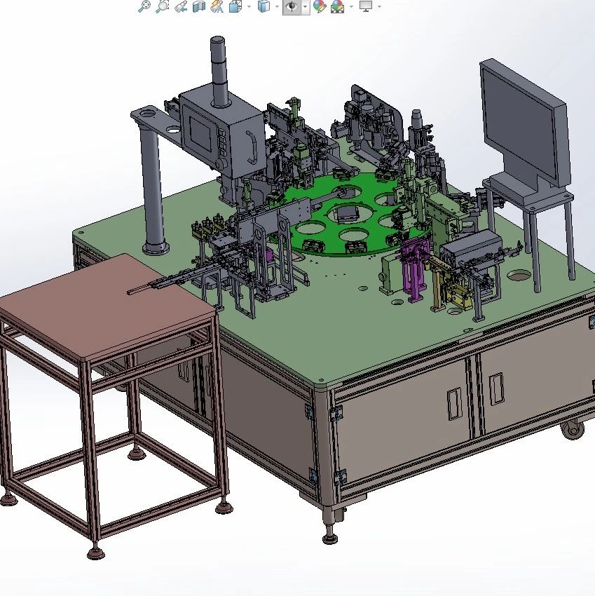 【非标数模】转盘式壳体装配机3D数模图纸 Solidworks2011设计
