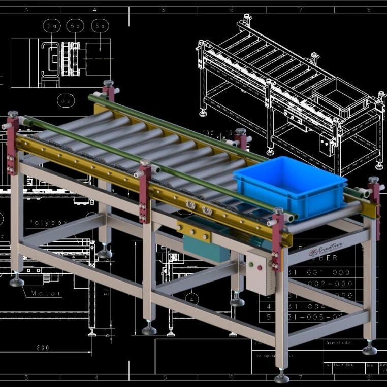 【工程机械】Roller Conveyor辊道输送机辊子输送机滚筒式输送机3D图纸 x_t格式