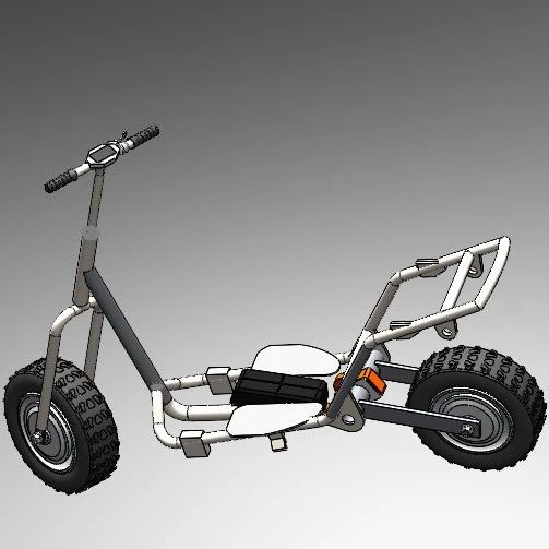 【工程机械】Ebike-GTU电动摩托车框架结构3D图纸 Solidworks设计 附x_t格式