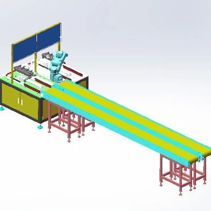 【工程机械】电子激光焊接机生产线3D数模图纸 Solidworks17设计