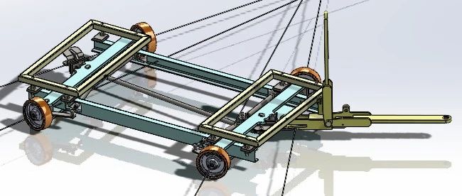 【工程机械】急转弯推车结构3D图纸 Solidworks设计