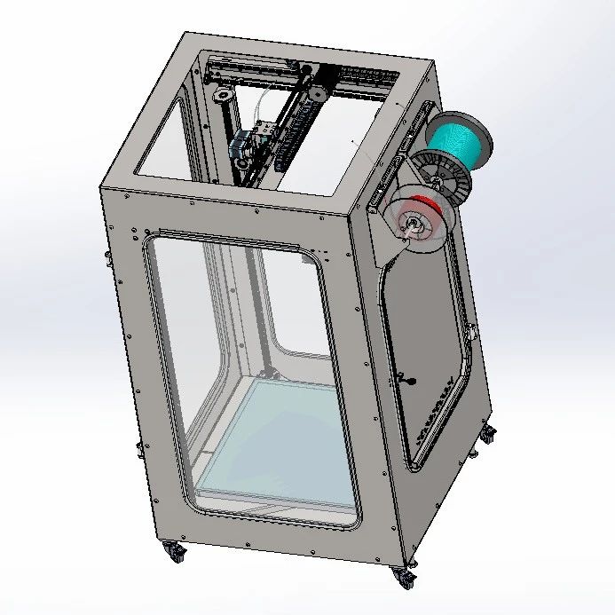 【工程机械】500x500x1000 3D打印机结构3D图纸 Solidworks设计