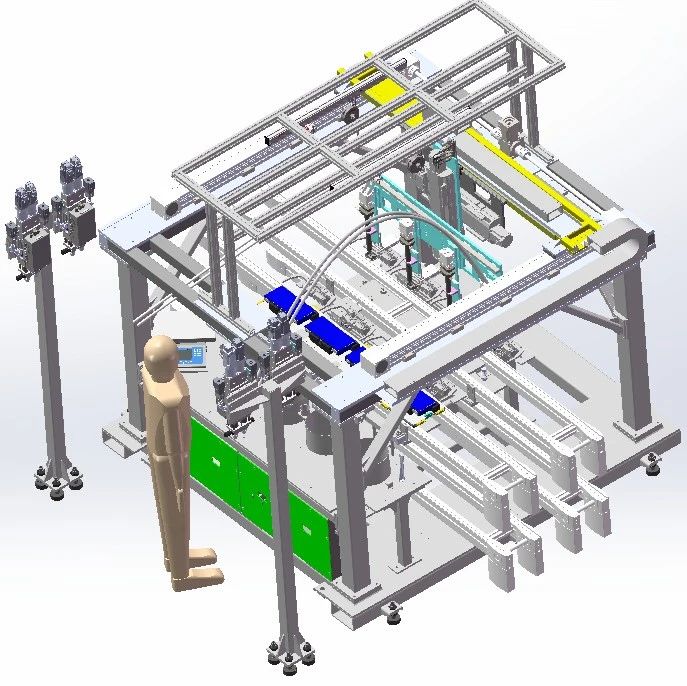 【非标数模】新能源模组PACK线电芯涂胶工站3D数模图纸 Solidworks18设计