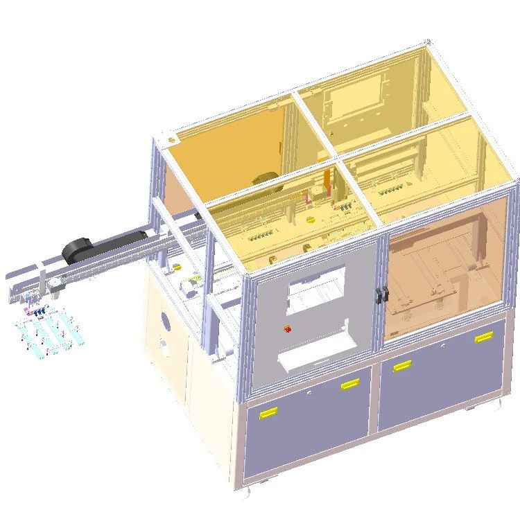 【非标数模】液晶屏点胶后检测固化一体机3D数模图纸 Solidworks20设计