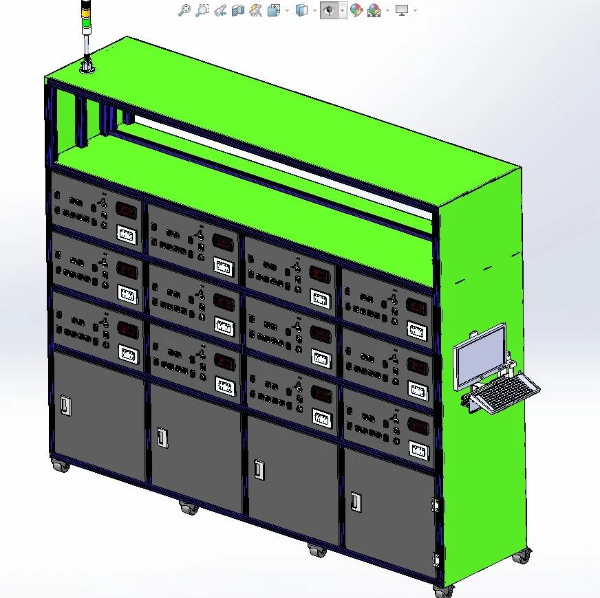 【非标数模】老化测试架3D数模图纸 Solidworks21设计