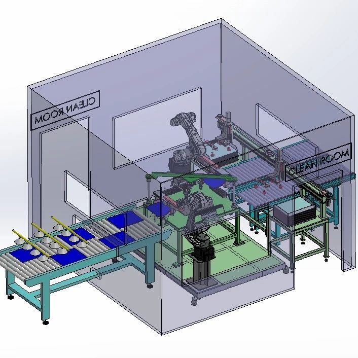 【非标数模】基板自动清洗检测线3D数模图纸 step x_b格式