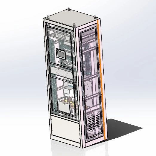 【工程机械】储能6进1出汇流柜3D数模图纸 Solidworks19设计