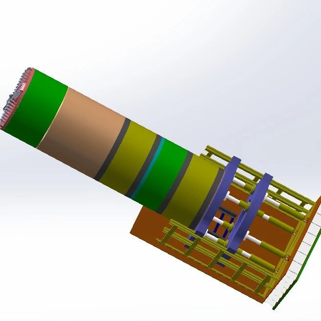 【工程机械】顶管机的总体方案与顶推装置3D数模图纸 Solidworks14设计