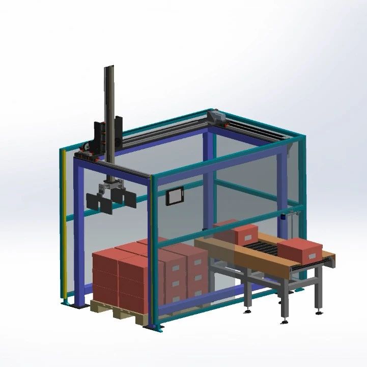 【非标数模】Cartesian Palletizing三轴码垛机3D数模图纸 x_t格式