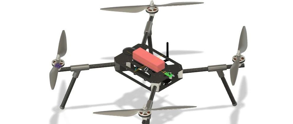 【飞行模型】Quadcopter Drone碳纤维管无人机3D数模图纸 STEP格式