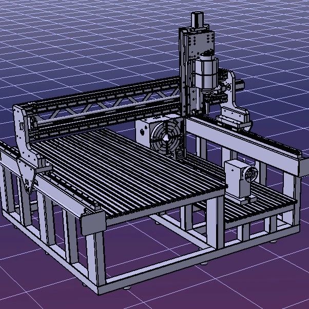 【工程机械】cnc-router木铝雕刻机结构3D图纸 STP格式