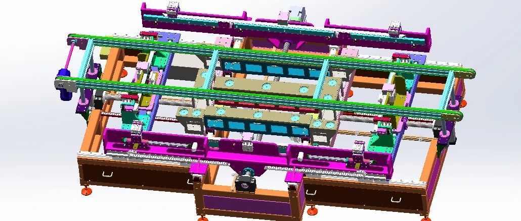 【非标数模】光伏组件组框设备3D数模图纸 Solidworks18设计