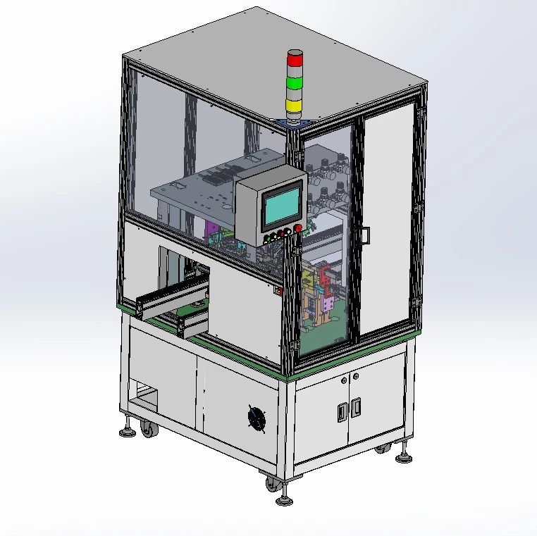 【非标数模】车门锁电测试3D数模图纸 Solidworks20设计