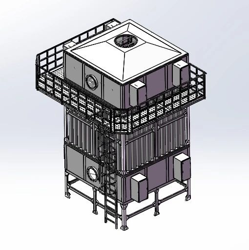 【工程机械】4.5万风量湿式静电除尘器3D数模图纸 Solidworks18设计