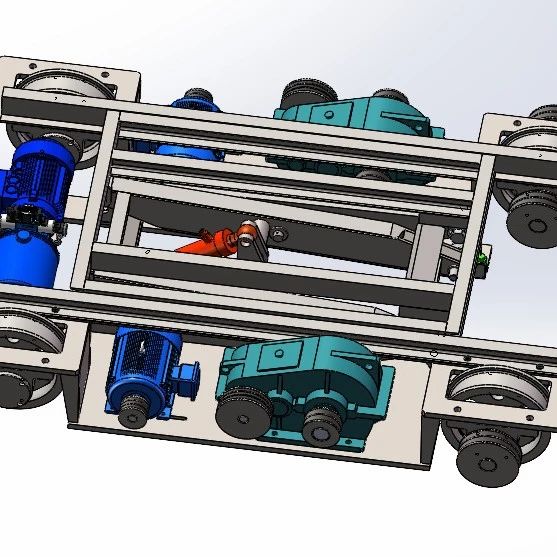 【工程机械】油缸升降架式横移小车3D数模图纸 Solidworks16设计