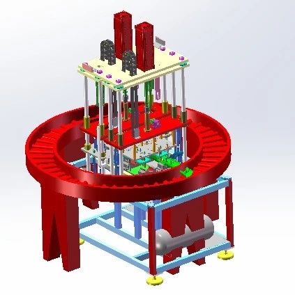 【非标数模】塑料彩盒自动热压成型设备3D数模图纸 Solidworks17设计