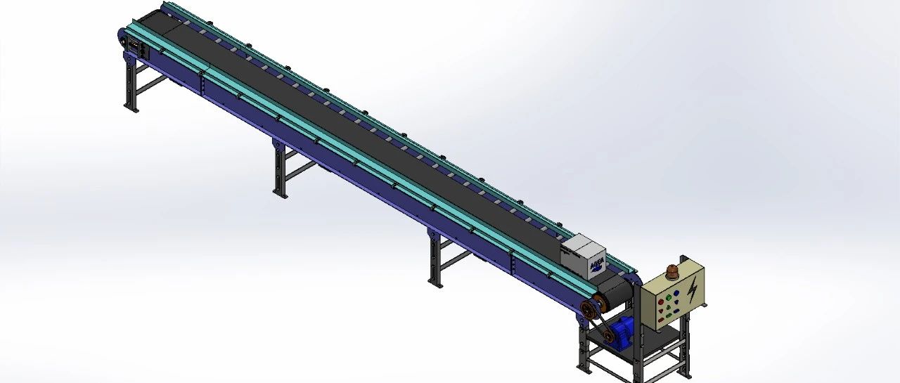 【工程机械】6米长带式输送机3D数模图纸 STEP格式