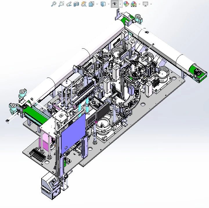 【非标数模】汽车安全带自动装配设备3D数模图纸 Solidworks20设计