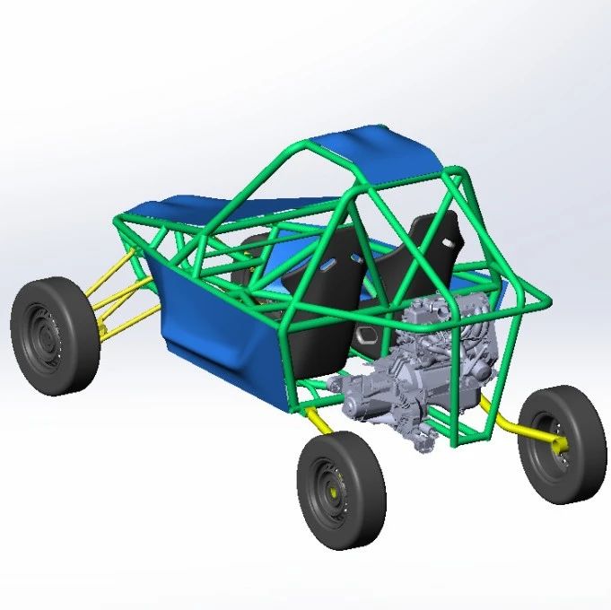 【卡丁赛车】Buggy frame越野钢管车结构3D图纸 STEP格式