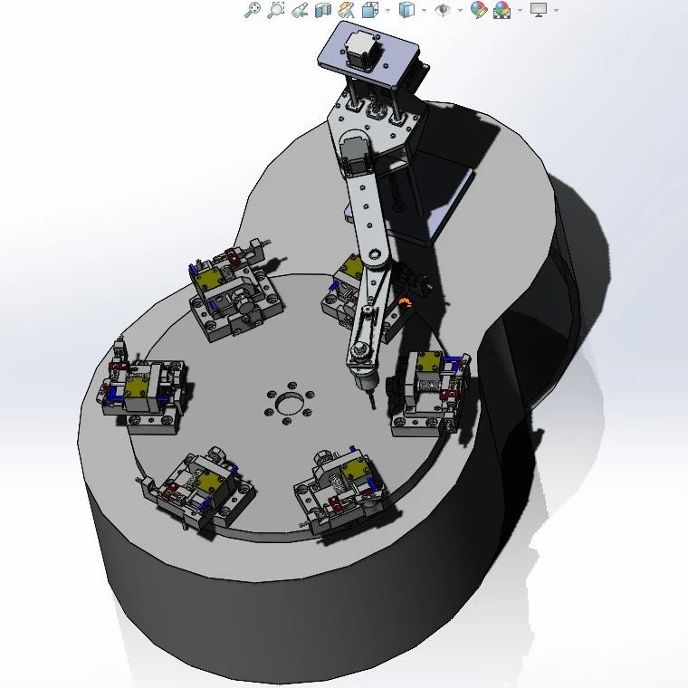 【工程机械】物料的圆柱度自动化检测工作台3D数模图纸 Solidworks20设计