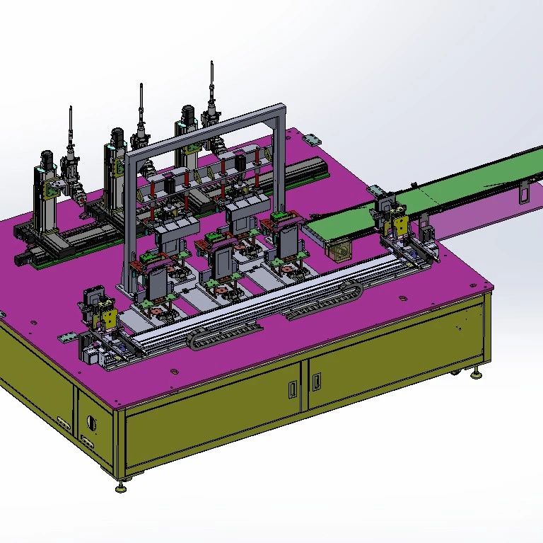 【非标数模】新能源动力电池端盖激光焊接机3D数模图纸 Solidworks21设计