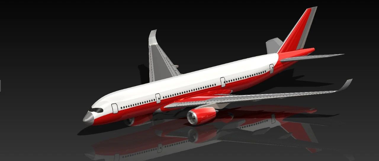 【飞行模型】BOEING A350双发远程宽体客机3D数模图纸 Solidworks设计