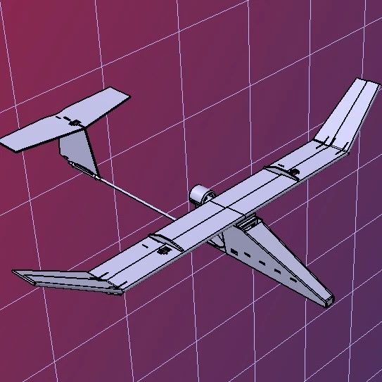 【飞行模型】rc plane固定翼无人机简易结构3D图纸 STEP格式