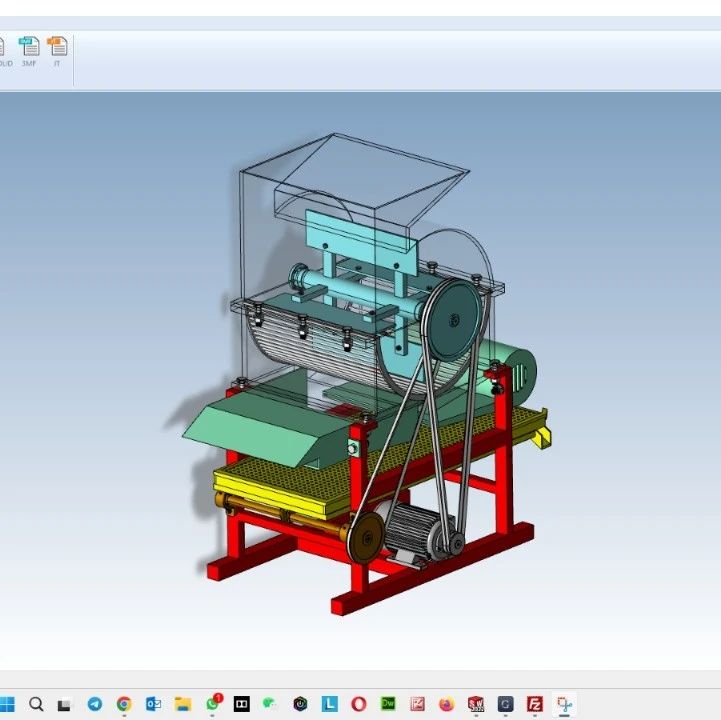 【工程机械】fistik饲料搅拌筛选机3D图纸 CREO设计 附x_t