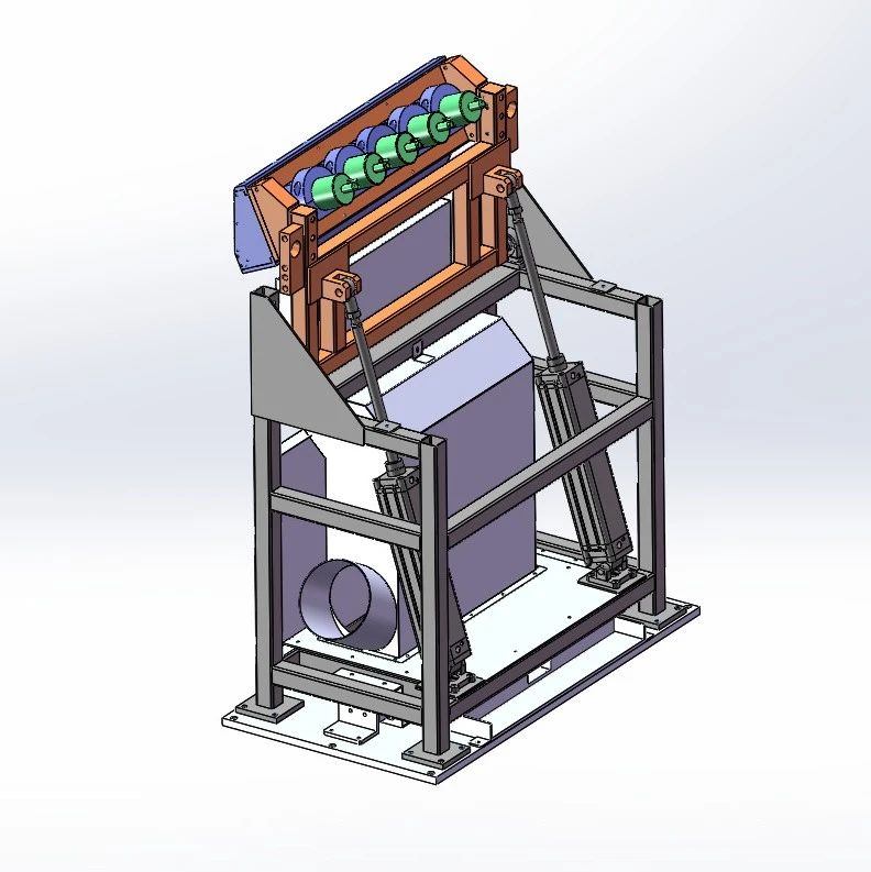 【工程机械】可翻转5点位钣金平面焊点打磨机3D数模图纸 Solidworks19设计