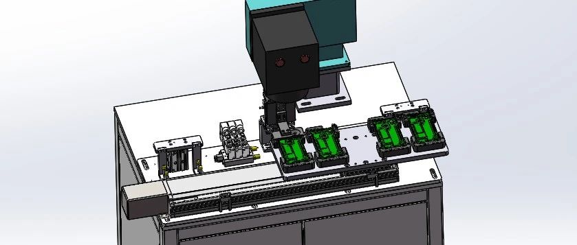 【工程机械】一托四手机自动点焊机3D数模图纸 Solidworks14设计