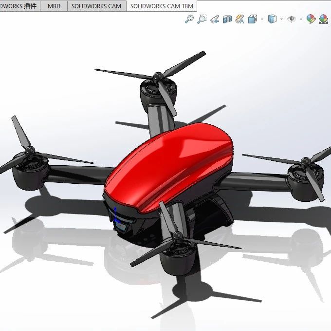 【飞行模型】zephyr概念四轴无人机3D数模图纸 x_t step格式