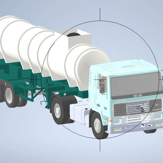 【其他车型】油箱20m³沃尔沃油罐车3D数模图纸 stp格式